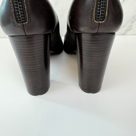 Donald J Pliner Womens Hudson Heeled Boot Size 9.5 Leather Mixed Media Brown - Picture 7 of 11